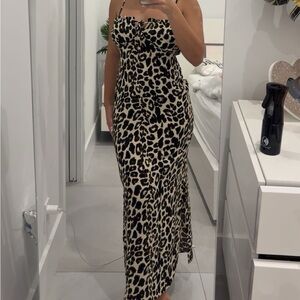 Leopard Print Spaghetti Strap Dress